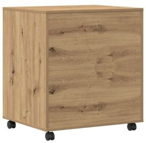 vidaXL Stojak na drukarkę na kółkach dąb rzemieślniczy 60x50x67 cm 9