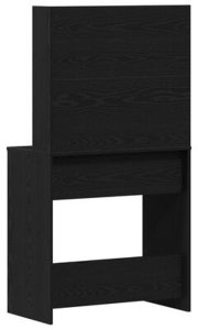 vidaXL Toaletka LED w czarnym dębie - 71x40x141 cm, wykonana z drewna inżynieryjnego 8
