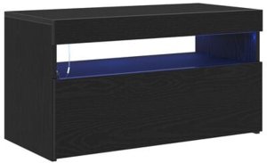 vidaXL Szafki RTV z Oświetleniem LED 2 szt. Czarny Dąb 75x35x40 cm Drewno inżynieryjne 6