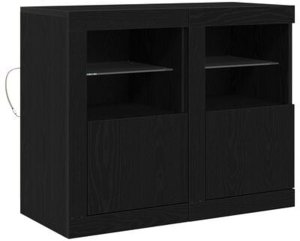 vidaXL Zestaw szafek bocznych z oświetleniem LED 2 szt. Czarny dąb 41x37x67 cm 3