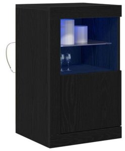 vidaXL Zestaw szafek bocznych z oświetleniem LED 2 szt. Czarny dąb 41x37x67 cm 5