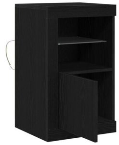 vidaXL Zestaw szafek bocznych z oświetleniem LED 2 szt. Czarny dąb 41x37x67 cm 8