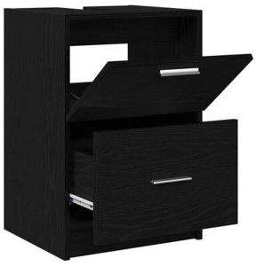 vidaXL Szafka pod umywalkę Czarny dąb 40x37x59 cm Drewno inżynieryjne 6