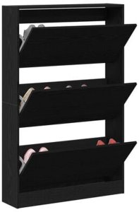 vidaXL Szafka na buty Czarny Dąb 80x21x125,5 cm z drewna kompozytowego 5