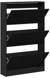 vidaXL Szafka na buty Czarny Dąb 80x21x125,5 cm z drewna kompozytowego 7