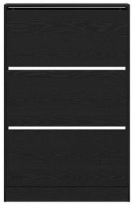 vidaXL Szafka na buty Czarny Dąb 80x21x125,5 cm z drewna kompozytowego 9