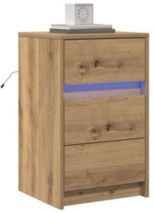 vidaXL Szafka Nocna z LED Dąb Rzemieślniczy Drewno Inżynieryjne 5
