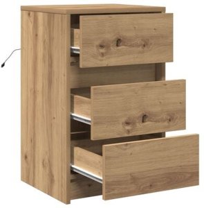 vidaXL Szafka Nocna z LED Dąb Rzemieślniczy Drewno Inżynieryjne 7