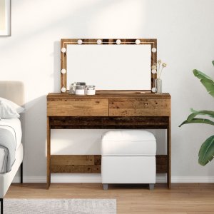 vidaXL Toaletka z LED Stare drewno 100x40x120 cm 1