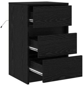 vidaXL Szafka nocna z LED Czarny dąb Materiał drewnopochodny 6