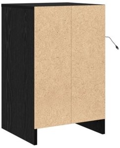 vidaXL Szafka nocna z LED Czarny dąb Materiał drewnopochodny 9