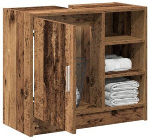 vidaXL Szafka z umywalką Stare drewno 63x29x55 cm Drewno inżynieryjne 5