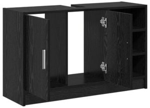 vidaXL Cabinet umywalkowy czarny dąb 90x29x55 cm Drewno inżynieryjne 6