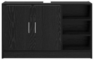 vidaXL Cabinet umywalkowy czarny dąb 90x29x55 cm Drewno inżynieryjne 7