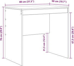 Biurko vidaXL Czarne 80 cm x 50 cm 7