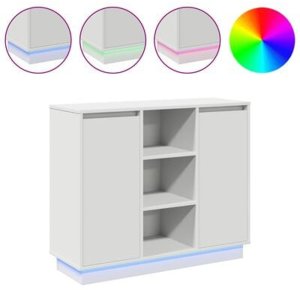 vidaXL Szafka z LED Biała 90x32x75 cm wykonana z materiału kompozytowego 6