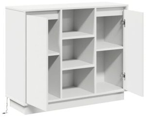 vidaXL Szafka z LED Biała 90x32x75 cm wykonana z materiału kompozytowego 8