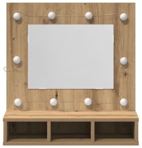 vidaXL Toaletka z lustrem Dąb rzemieślniczy MDF, Szkło 60 x 31.5 x 62 cm 6