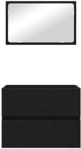 vidaXL 2-częściowy zestaw mebli łazienkowych z czarnego dębu i drewna inżynieryjnego 8