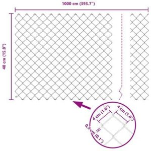 Ogrodzenie siatkowe Zielone 0.4x10 m Stal 9