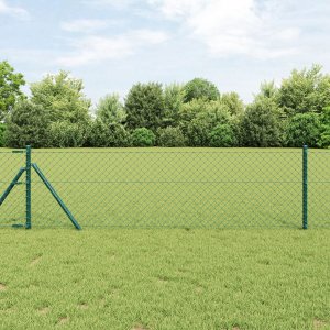 Ogrodzenie łańcuchowe Zielone 0.6x10 m Stal 1