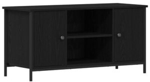 Szafka RTV Czarny Dąb 100x40x50 cm Drewno Niezbędne i Stal 2