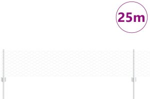 Słupki ogrodzeniowe 11 szt U-Channel 40 cm stal ocynkowana, Sześciokątne ogrodzenie 0.4x25 m stal ocynkowana 3