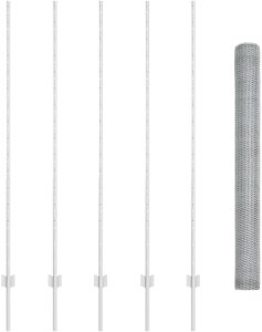 Słupki ogrodzeniowe 10 sztuk U-Channel 150 cm Stal ocynkowana, Ogrodzenie heksagonalne 1,5x10 m Stal ocynkowana 2