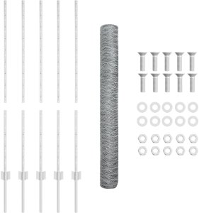 Słupki ogrodzeniowe 10 szt. U-Channel 120 cm ocynkowana stal, Sześciokątne ogrodzenie 1,2 x 10 m ocynkowana stal 5