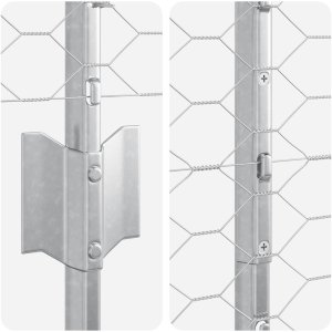 Słupki ogrodzeniowe 10 szt. U-Channel 120 cm ocynkowana stal, Sześciokątne ogrodzenie 1,2 x 10 m ocynkowana stal 7