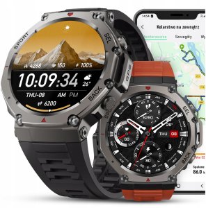 ZEGAREK SMARTWATCH MĘSKI WODOODPORNY ROZMOWY MENU PL SPORT GPS SMART WATCH 1
