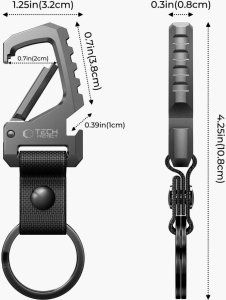 TECH-PROTECT SLIDELOCK CARABINER KEYCHAIN GUNMETAL 7