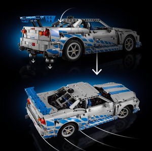 Technic Samochód Nissan Skyline GT-R (R34) z filmu Za szybcy, za wściekli (42210) 7