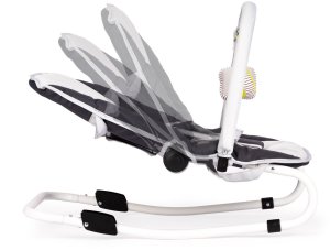 Leżaczek bujaczek składana kołyska z zabawkami biało-grafitowy 2