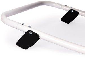 Leżaczek bujaczek składana kołyska z zabawkami biało-różowy 9