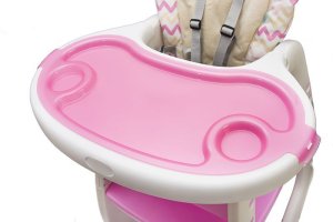 Krzesełko do karmienia zestaw 3w1 biało-różowe 3