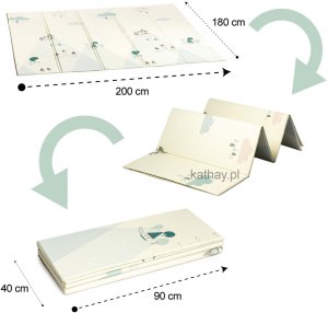 Dwustronna składana kolorowa edukacyjna piankowa mata dziecięca XXL 180x200 cm - słonik 9