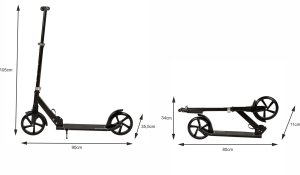 Duża składana hulajnoga 95-105 cm Bauerkraft 3
