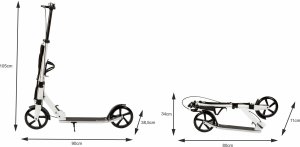 Duża składana hulajnoga 95-105cm hamulec ręczny 4