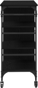 vidaXL Wózek kuchenny czarny dąb 87.5x38.5x84.5 cm materiał drewnopochodny 6