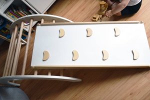 Domowy plac zabaw Sweet Plus drewno | Montessori | bujak + zjeżdżalnia 2w1 14