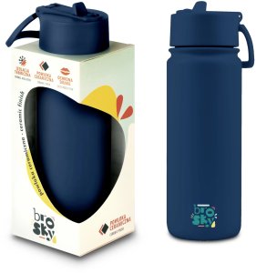 Brosky Basic Stalowa butelka na wodę w kolorze ciemnoniebieskim 550ml 2