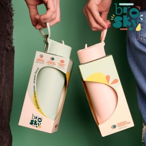 Brosky Basic Stalowa butelka na wodę w kolorze miętowym 450ml 4