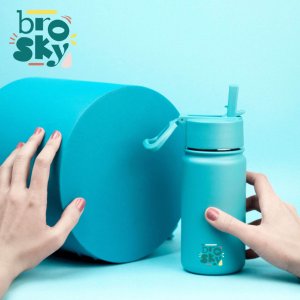 Brosky Basic Stalowa butelka na wodę w kolorze morskim 450ml 3
