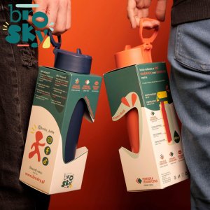 Brosky Basic Stalowa butelka na wodę w kolorze ceglastym 680ml 4