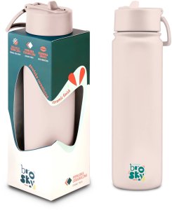Brosky Basic Stalowa butelka na wodę w kolorze różowym 680ml 2