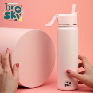 Brosky Basic Stalowa butelka na wodę w kolorze różowym 680ml 3