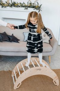 Plac zabaw do domu Moon Plus | biały | Bujak + zjeżdżalnia 2w1 6