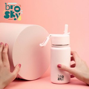 Brosky Basic Stalowa butelka na wodę w kolorze różowym 450ml 3