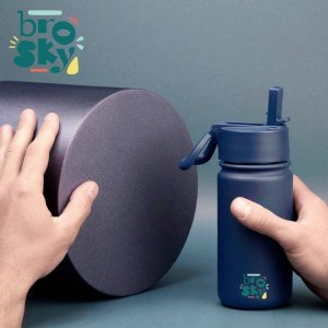 Brosky Basic Stalowa butelka na wodę w kolorze ciemnoniebieskim 450ml 3